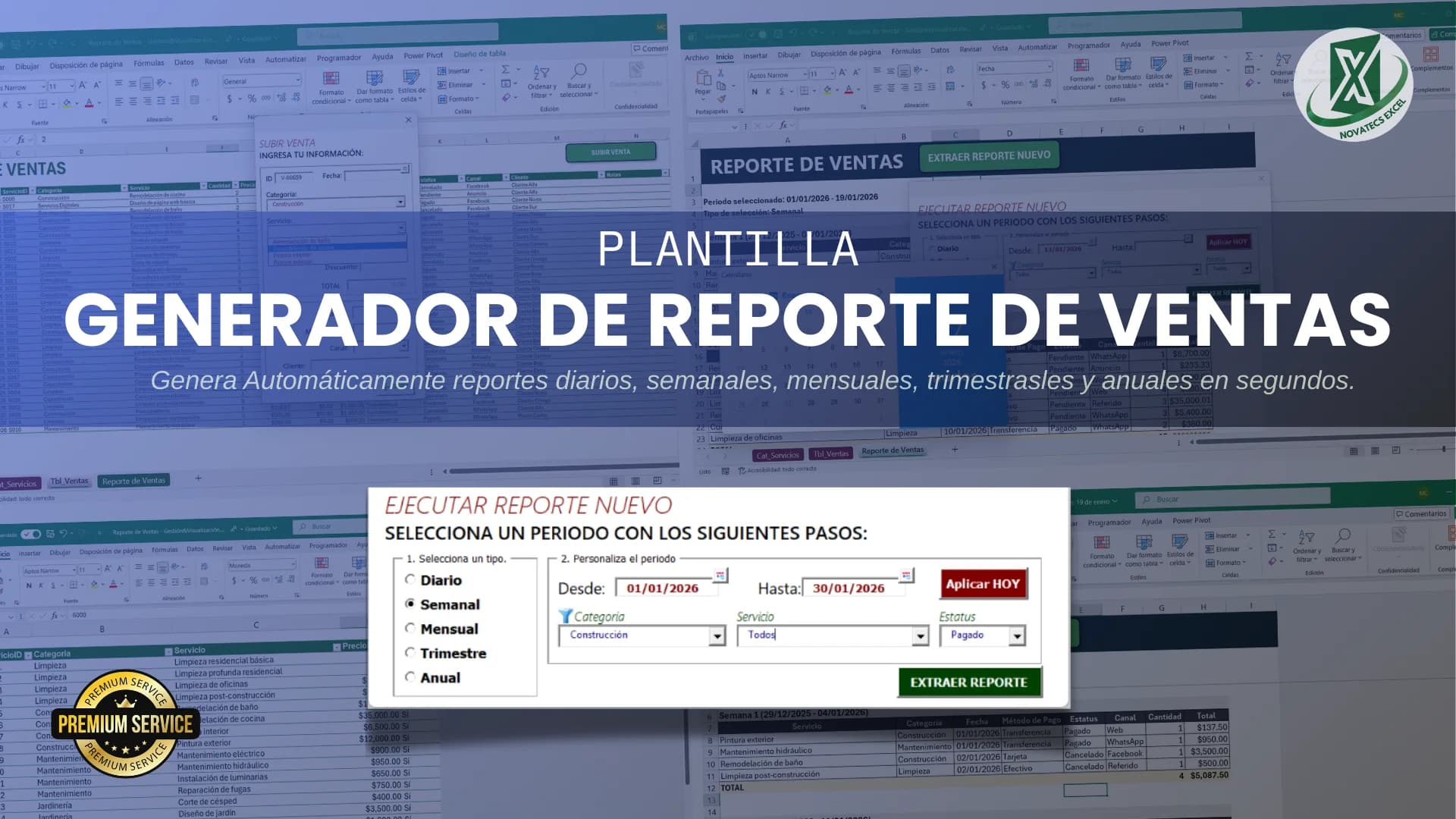 Reporte de Ventas Diario, Semanal, Mensual y Anual
