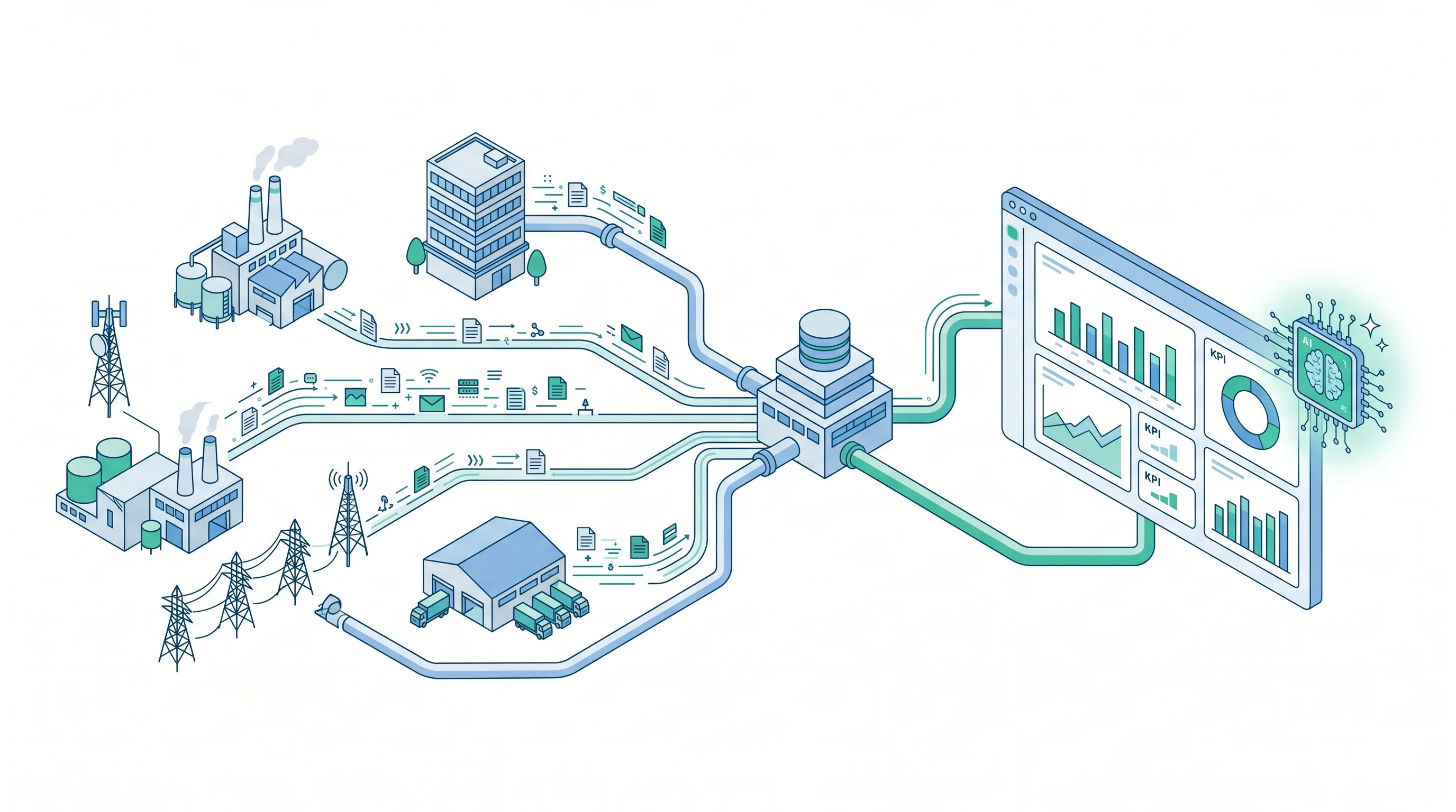 Datos de múltiples negocios centralizados en un dashboard con IA