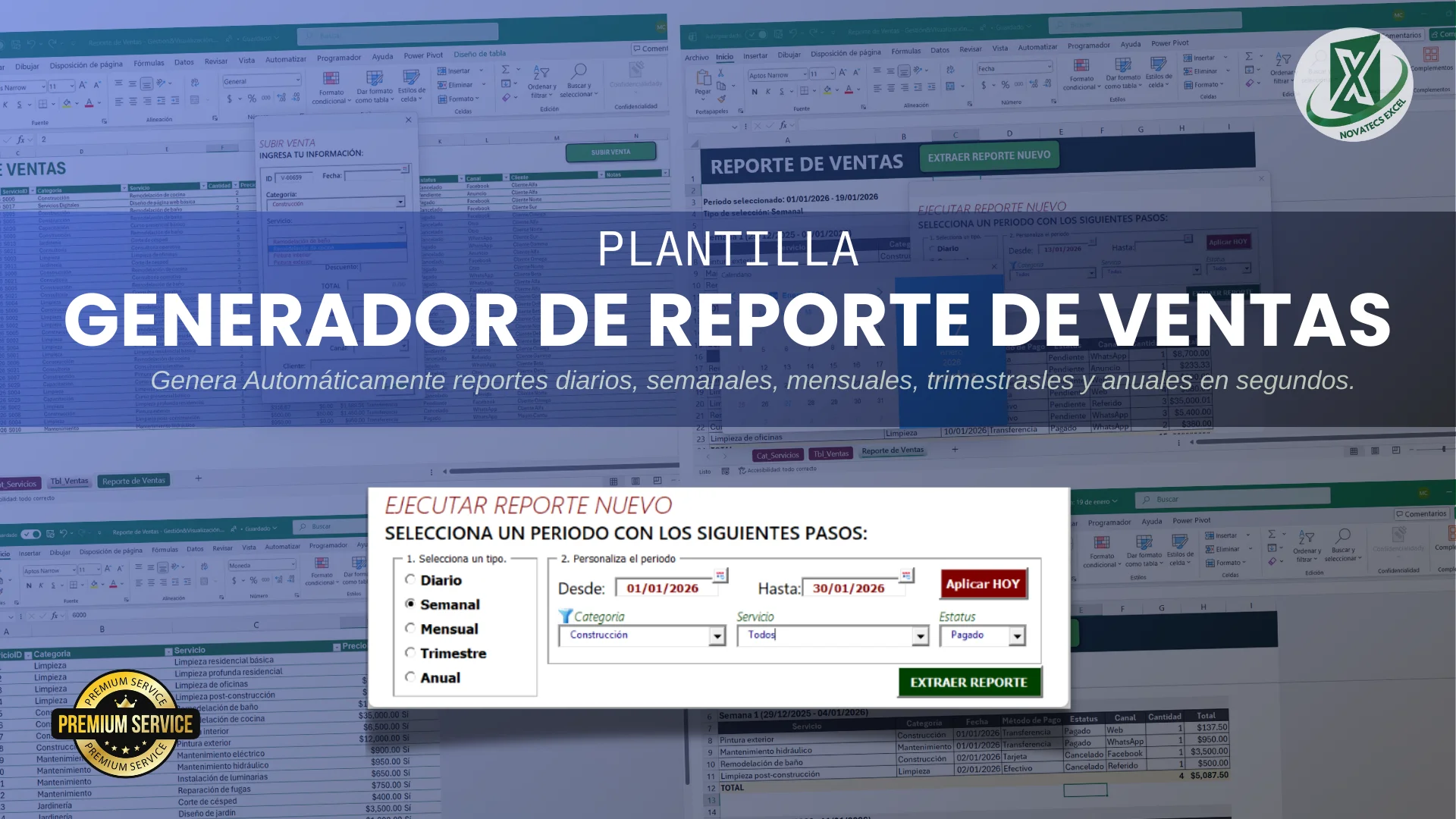 Reporte de Ventas Diario, Semanal, Mensual y Anual